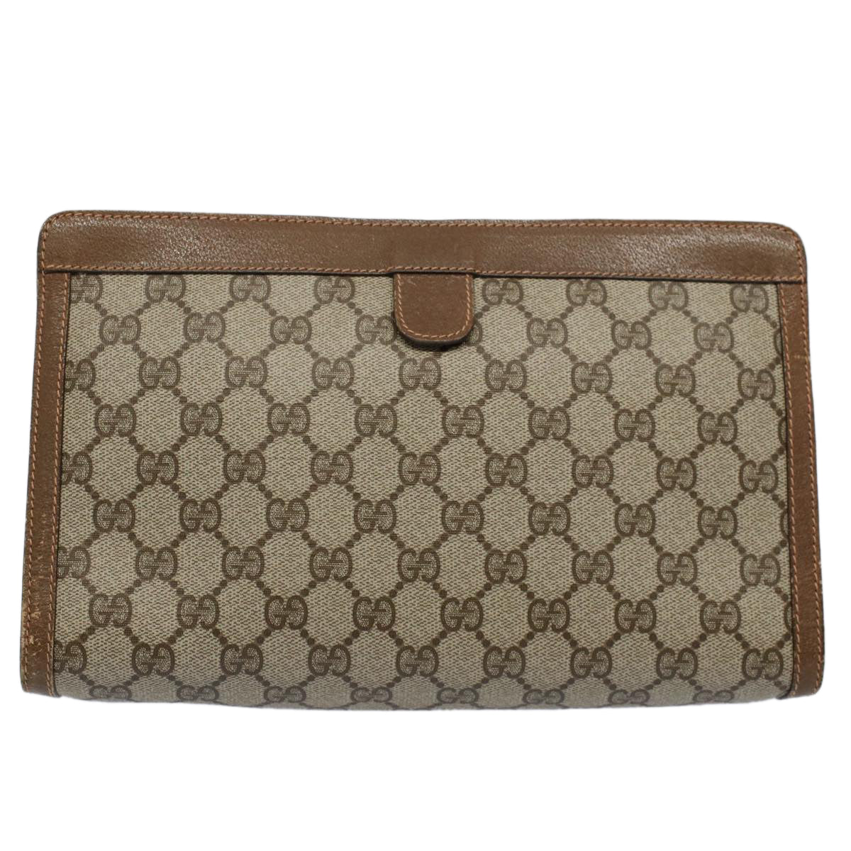 GUCCI GG Supreme Web Sherry Line Clutch Bag Beige Red Green 89 01 033 56366