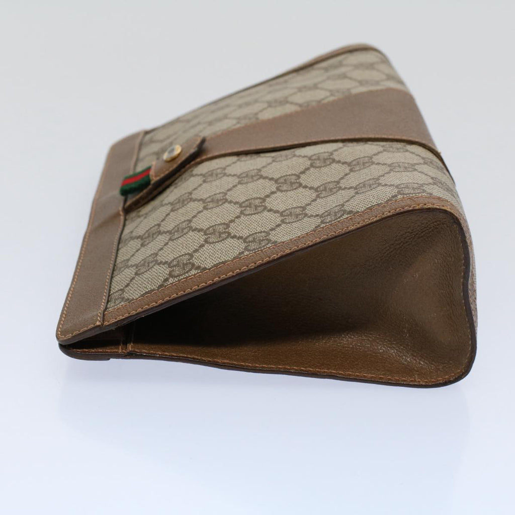 GUCCI GG Supreme Web Sherry Line Clutch Bag Beige Red Green 89 01 033 56366