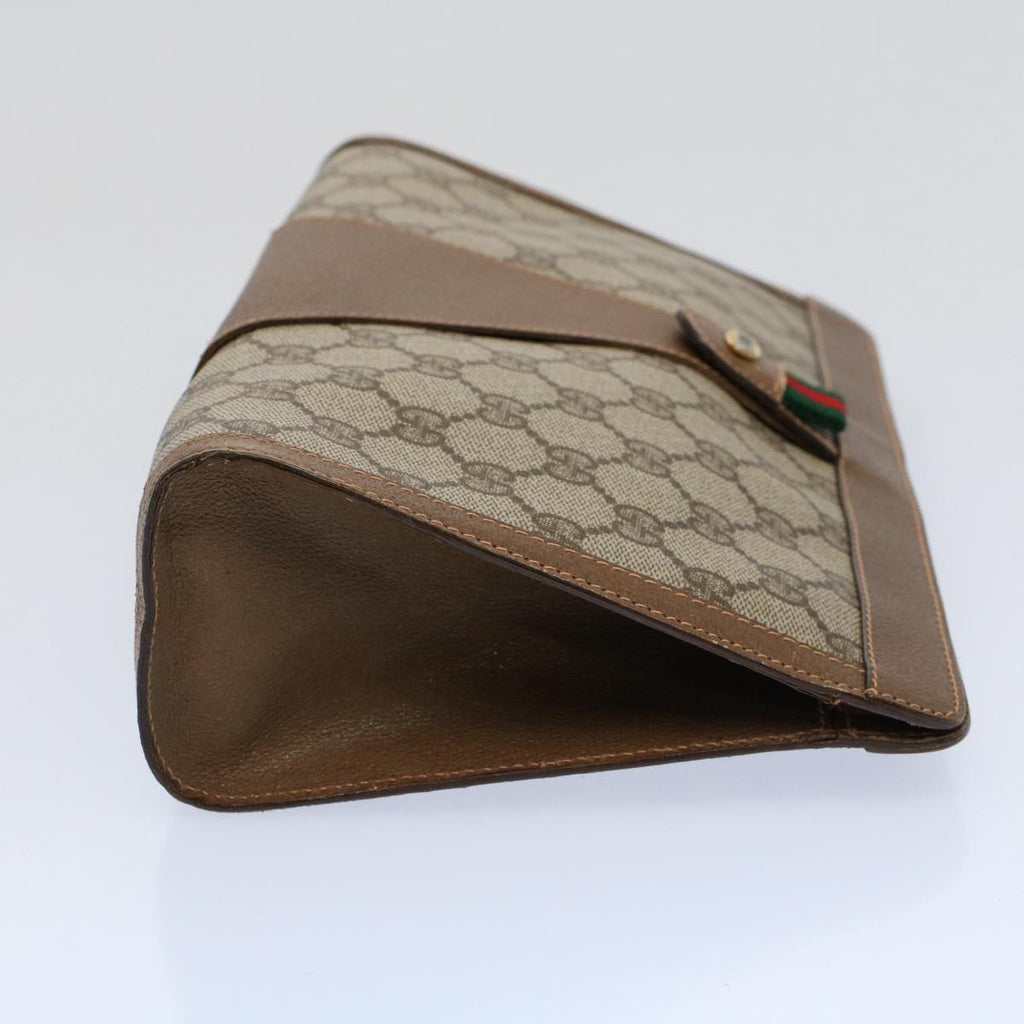 GUCCI GG Supreme Web Sherry Line Clutch Bag Beige Red Green 89 01 033 56366