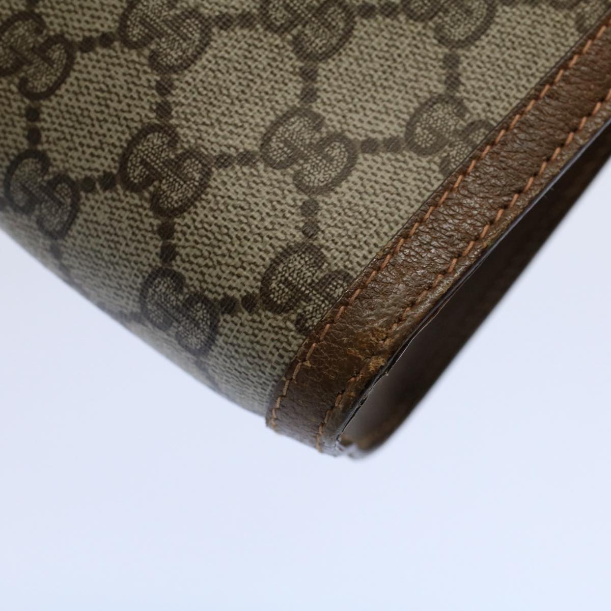 GUCCI GG Supreme Web Sherry Line Clutch Bag Beige Red Green 89 01 033 56366
