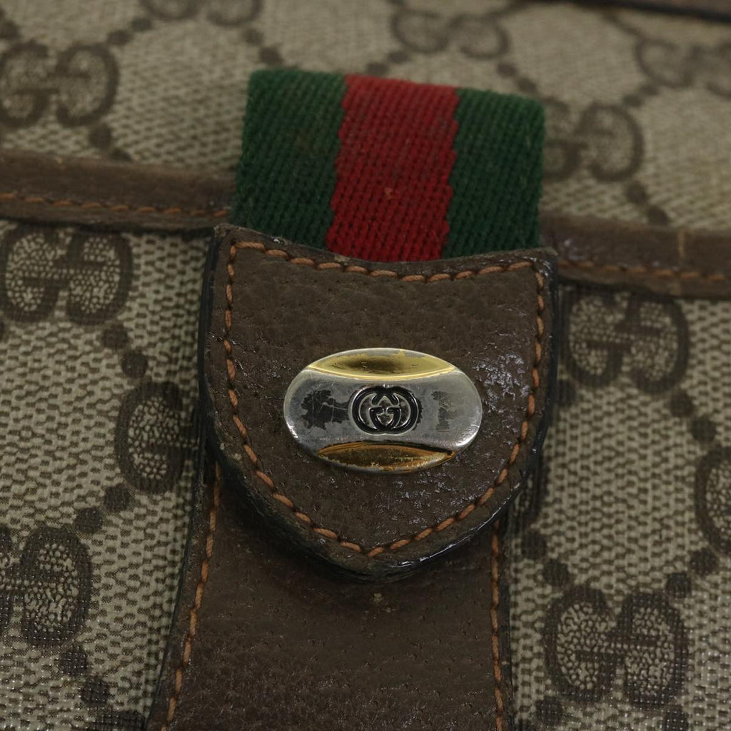 GUCCI GG Supreme Web Sherry Line Shoulder Bag Beige Red 89 02 032 56367