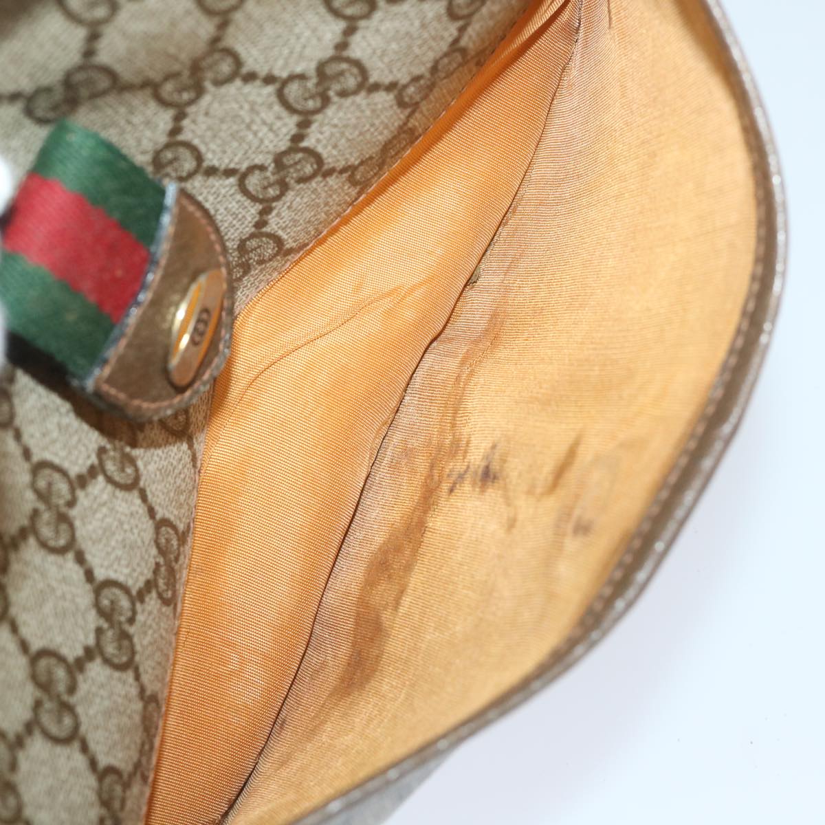 GUCCI GG Supreme Web Sherry Line Shoulder Bag Beige Red 89 02 032 56367
