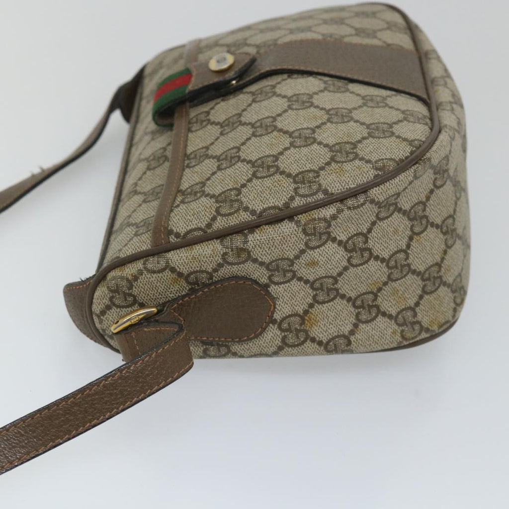 GUCCI GG Supreme Web Sherry Line Shoulder Bag Beige Red 89 02 032 56367