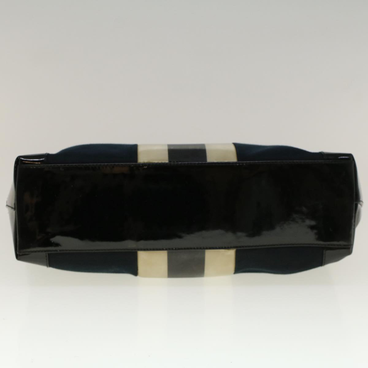 GUCCI Sherry Line Hand Bag Canvas Navy Black white 0021119 56397