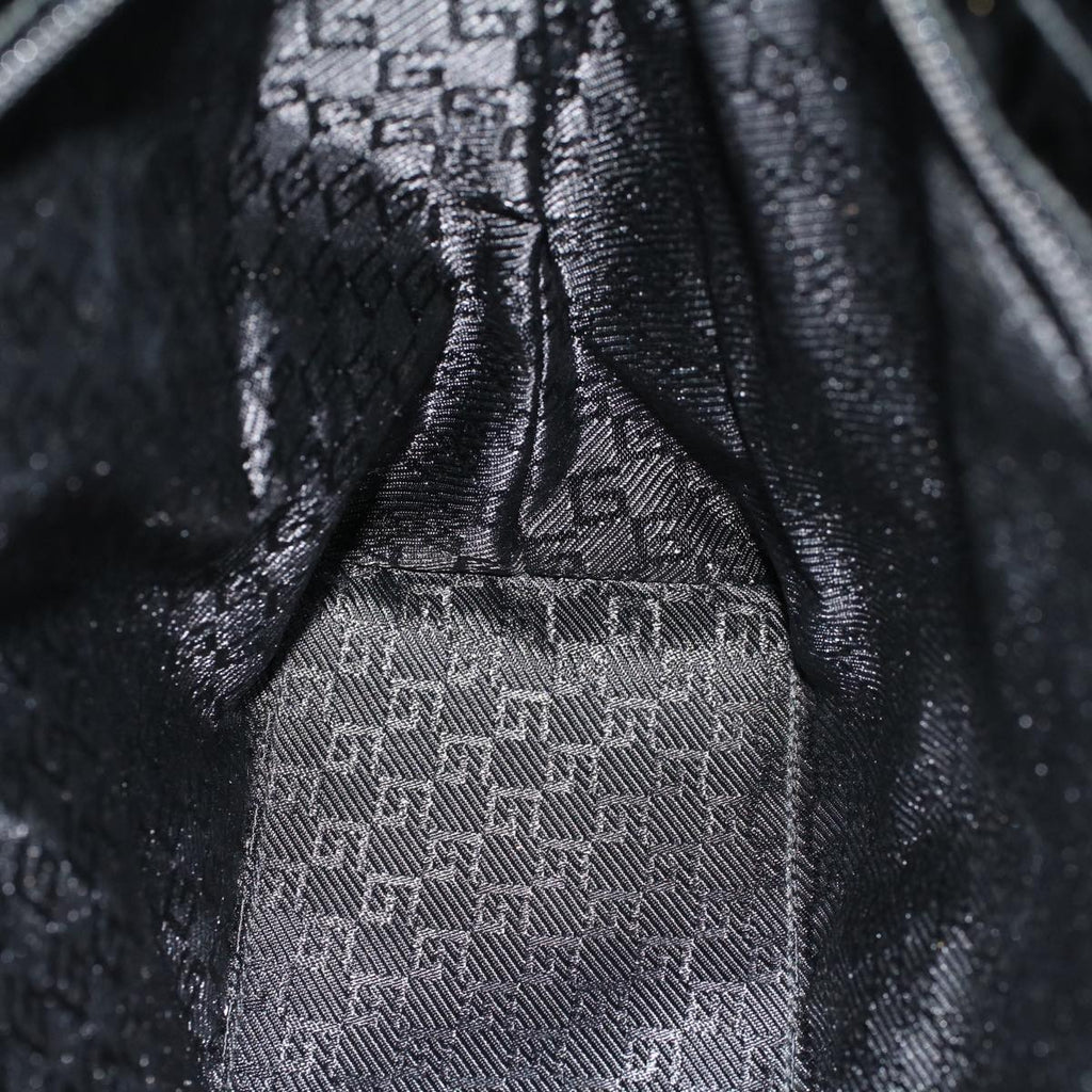 GUCCI Sherry Line Hand Bag Canvas Navy Black white 0021119 56397