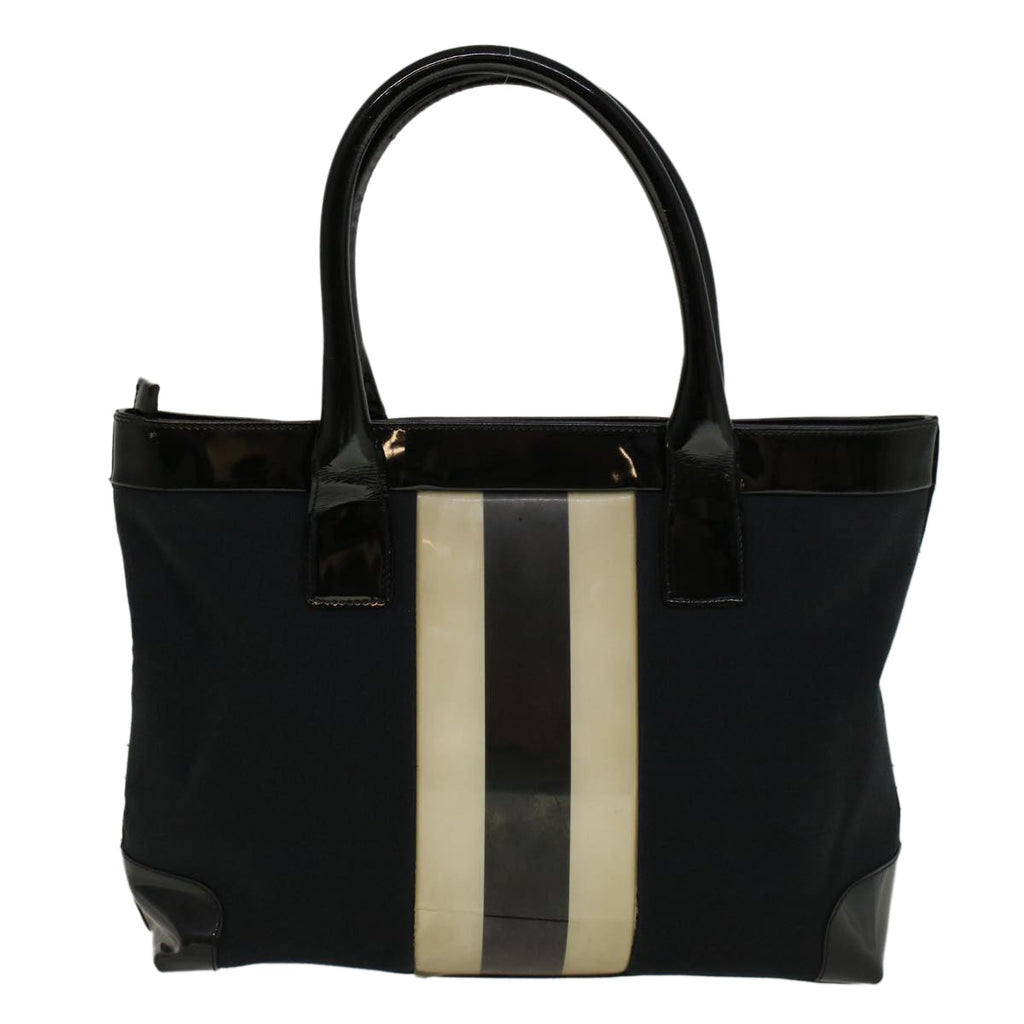 GUCCI Sherry Line Hand Bag Canvas Navy Black white 0021119 56397