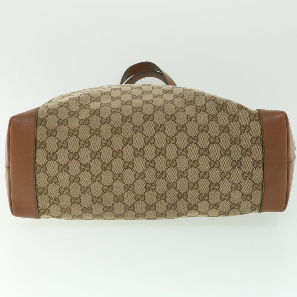 GUCCI GG Canvas Web Sherry Line Tote Bag Beige Red Green 308928 56399
