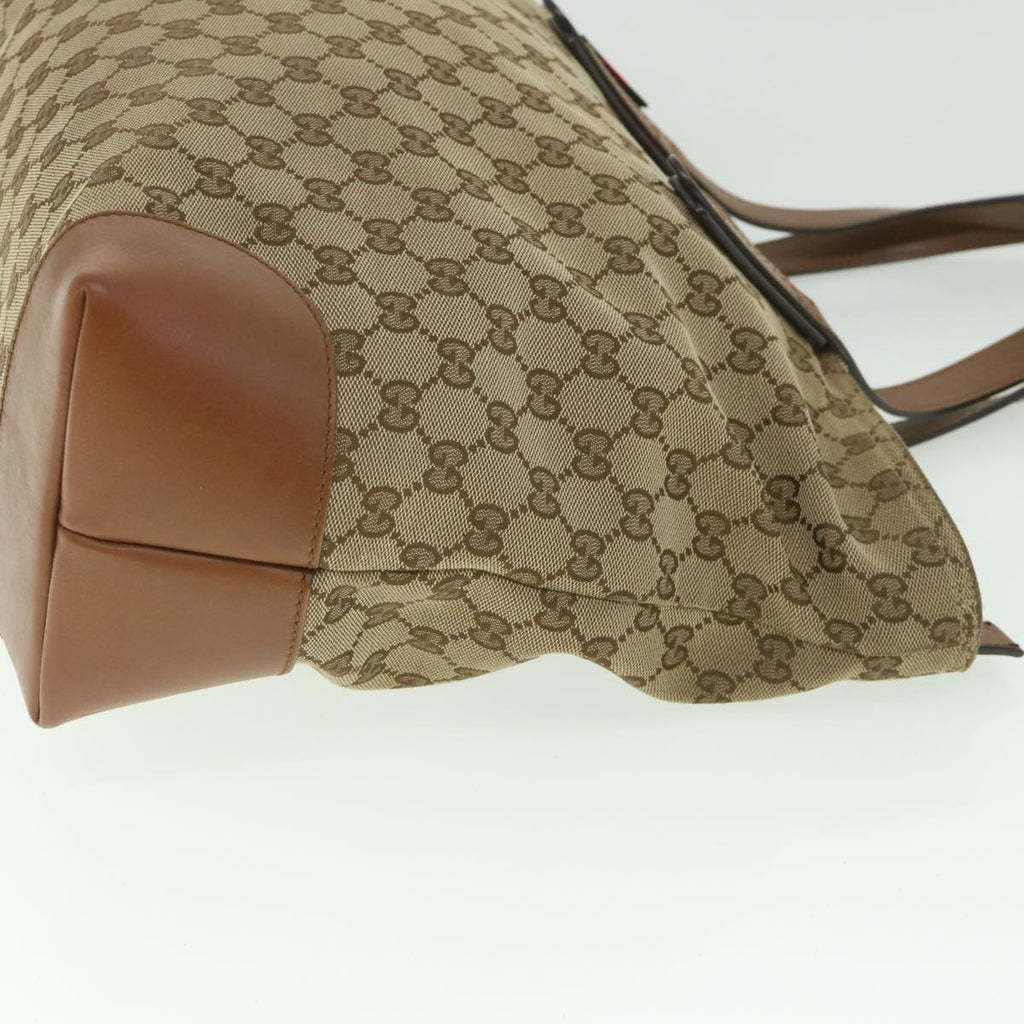 GUCCI GG Canvas Web Sherry Line Tote Bag Beige Red Green 308928 56399