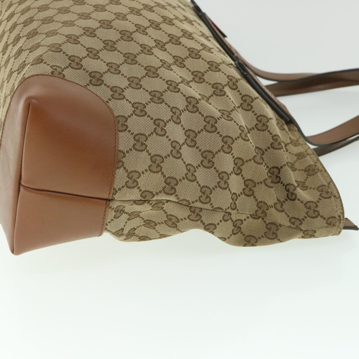 GUCCI GG Canvas Web Sherry Line Tote Bag Beige Red Green 308928 56399