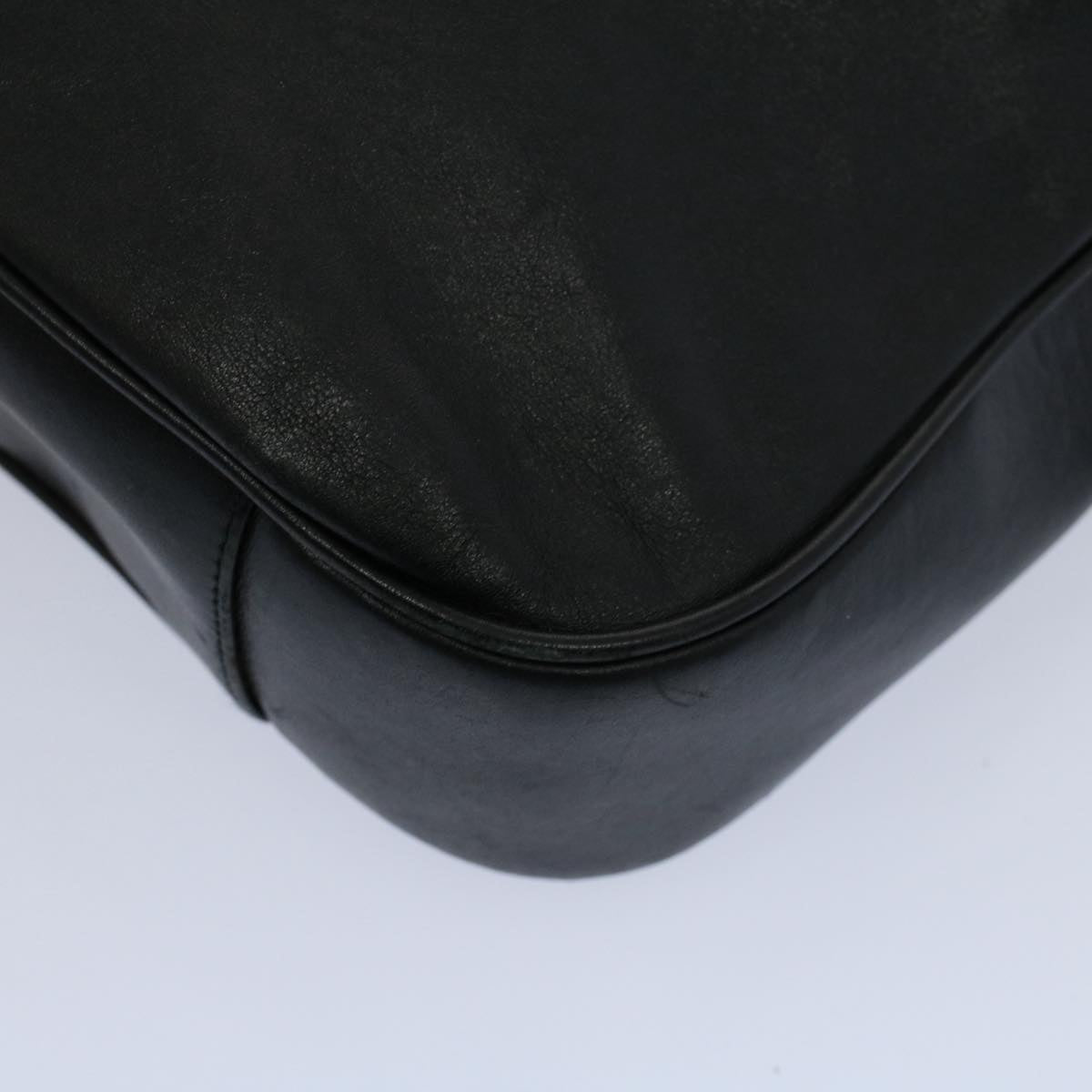 GUCCI Bamboo Shoulder Bag Leather 2way Black 001 2123 1633 56406
