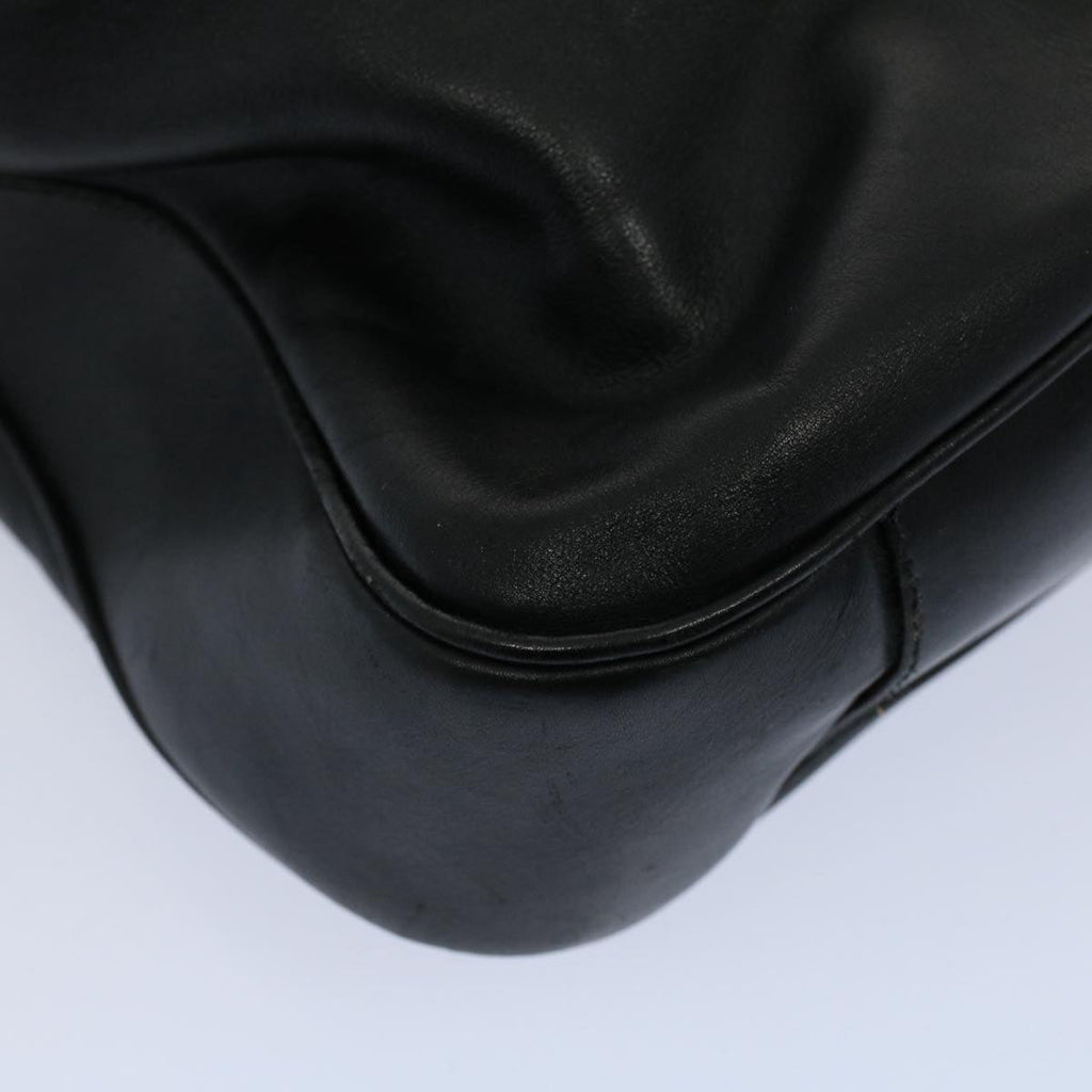GUCCI Bamboo Shoulder Bag Leather 2way Black 001 2123 1633 56406