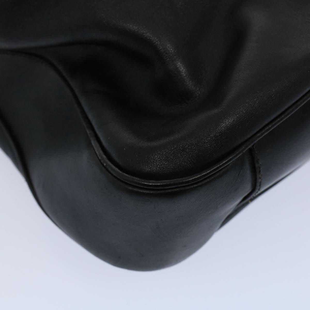GUCCI Bamboo Shoulder Bag Leather 2way Black 001 2123 1633 56406