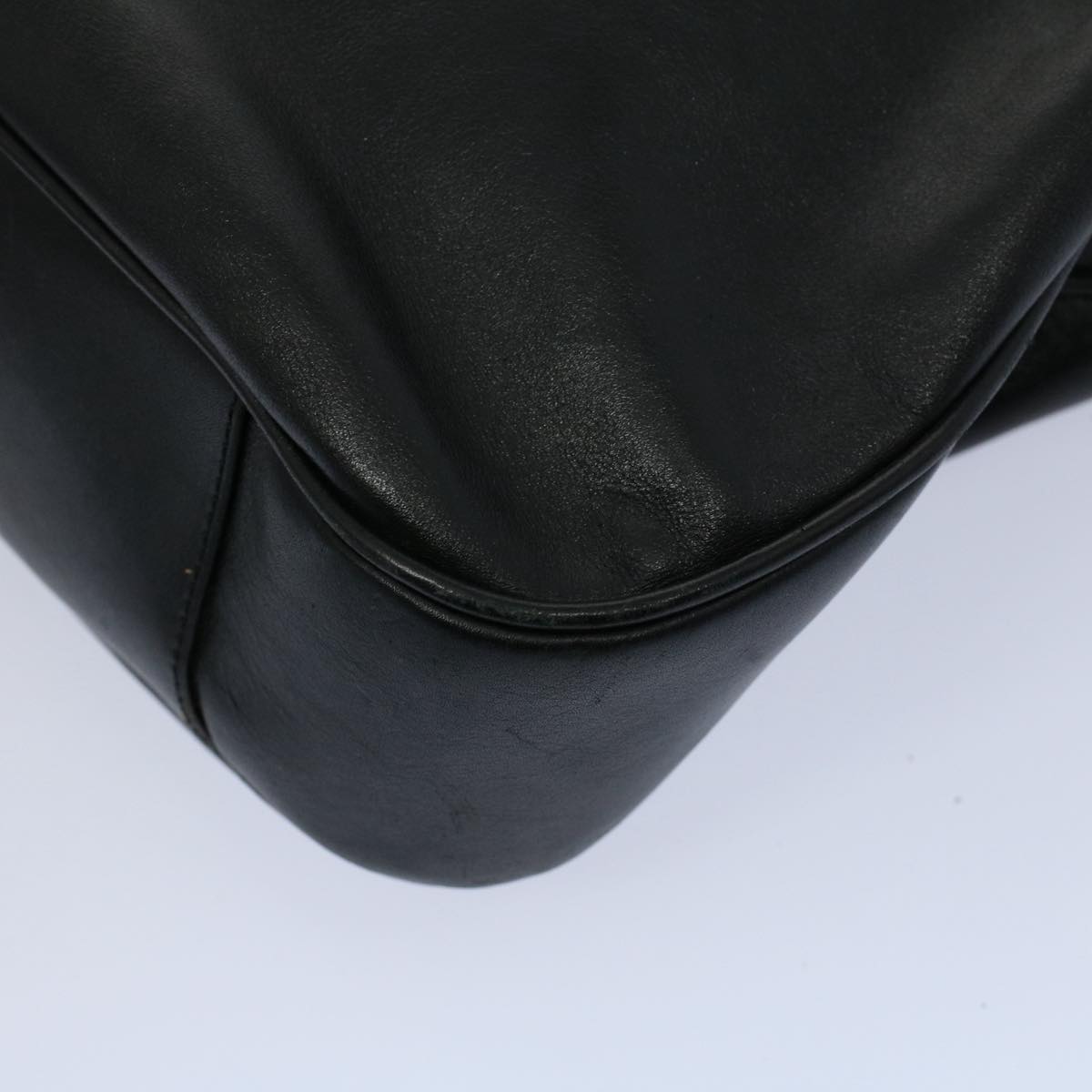 GUCCI Bamboo Shoulder Bag Leather 2way Black 001 2123 1633 56406
