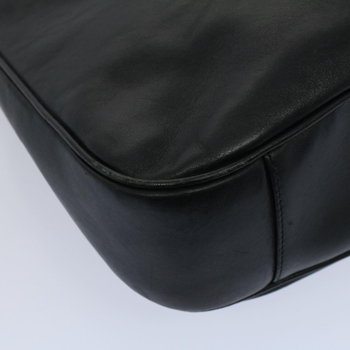GUCCI Bamboo Shoulder Bag Leather 2way Black 001 2123 1633 56406