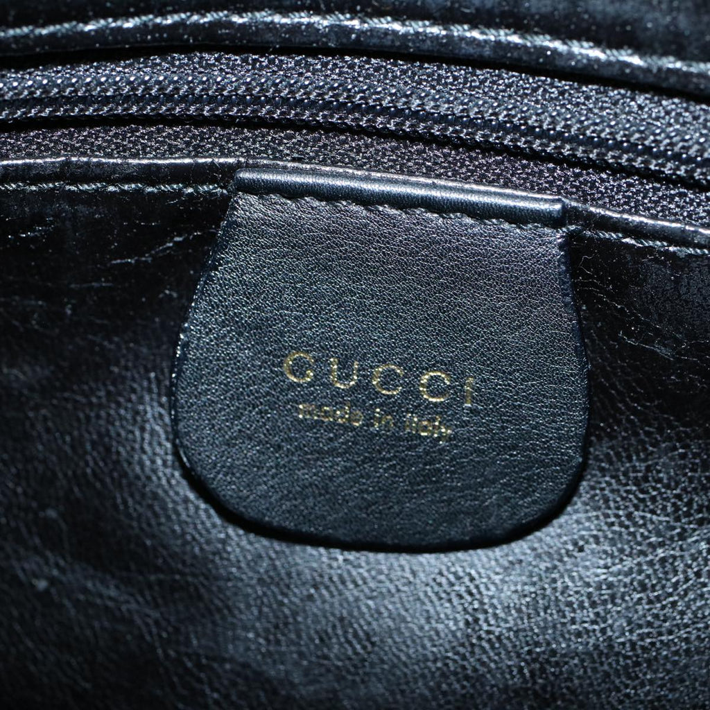 GUCCI Bamboo Shoulder Bag Leather 2way Black 001 2123 1633 56406
