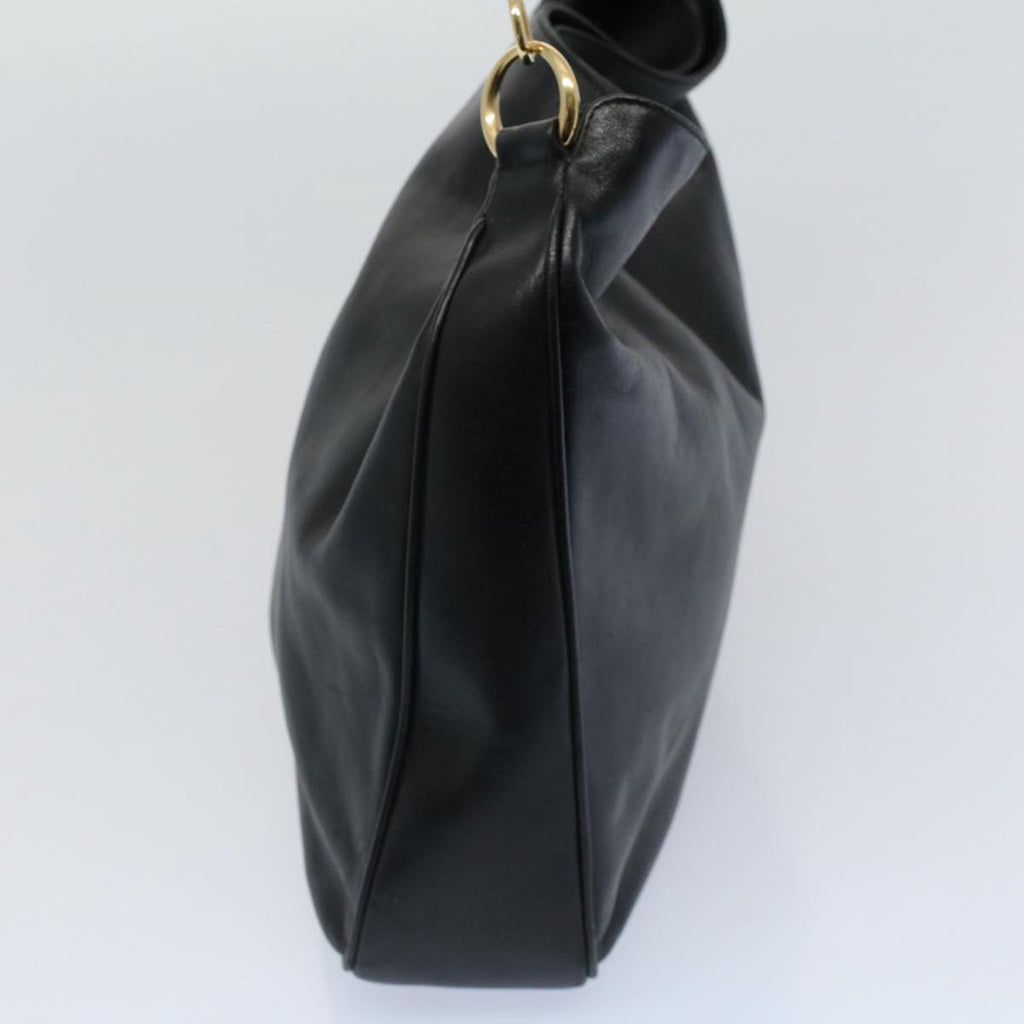 GUCCI Bamboo Shoulder Bag Leather 2way Black 001 2123 1633 56406