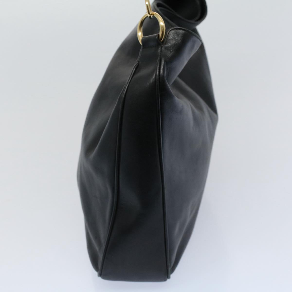 GUCCI Bamboo Shoulder Bag Leather 2way Black 001 2123 1633 56406