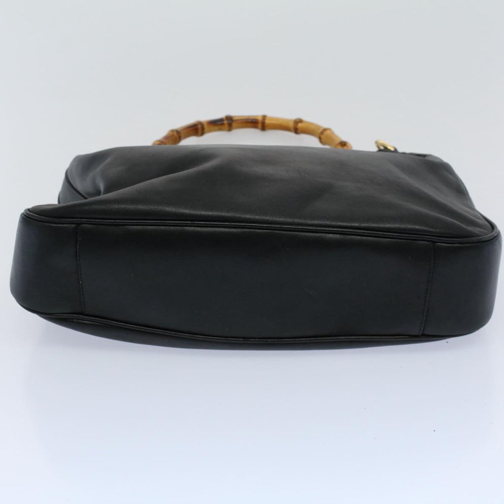 GUCCI Bamboo Shoulder Bag Leather 2way Black 001 2123 1633 56406