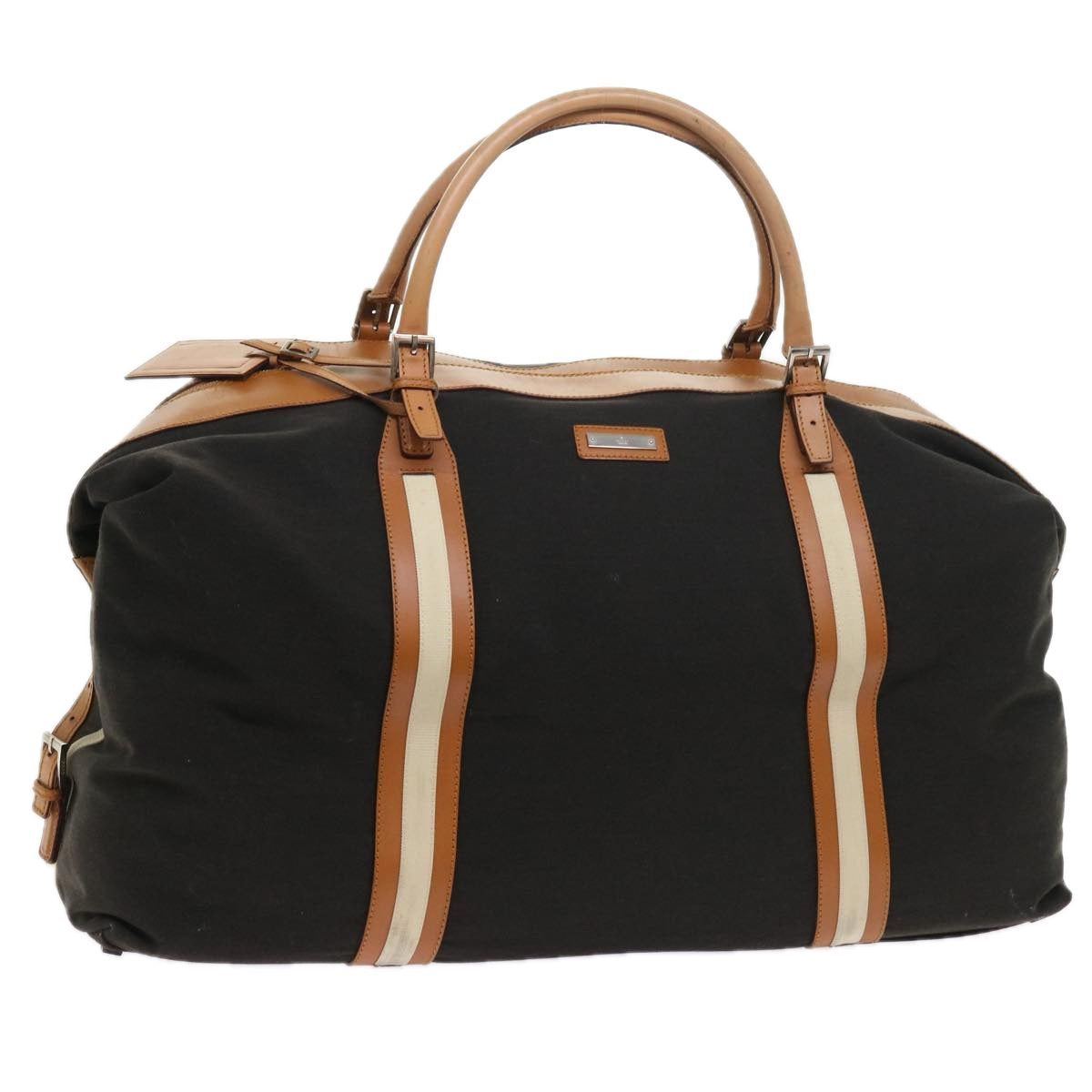 GUCCI Boston Bag Nylon Brown 012 0539 001553 56409