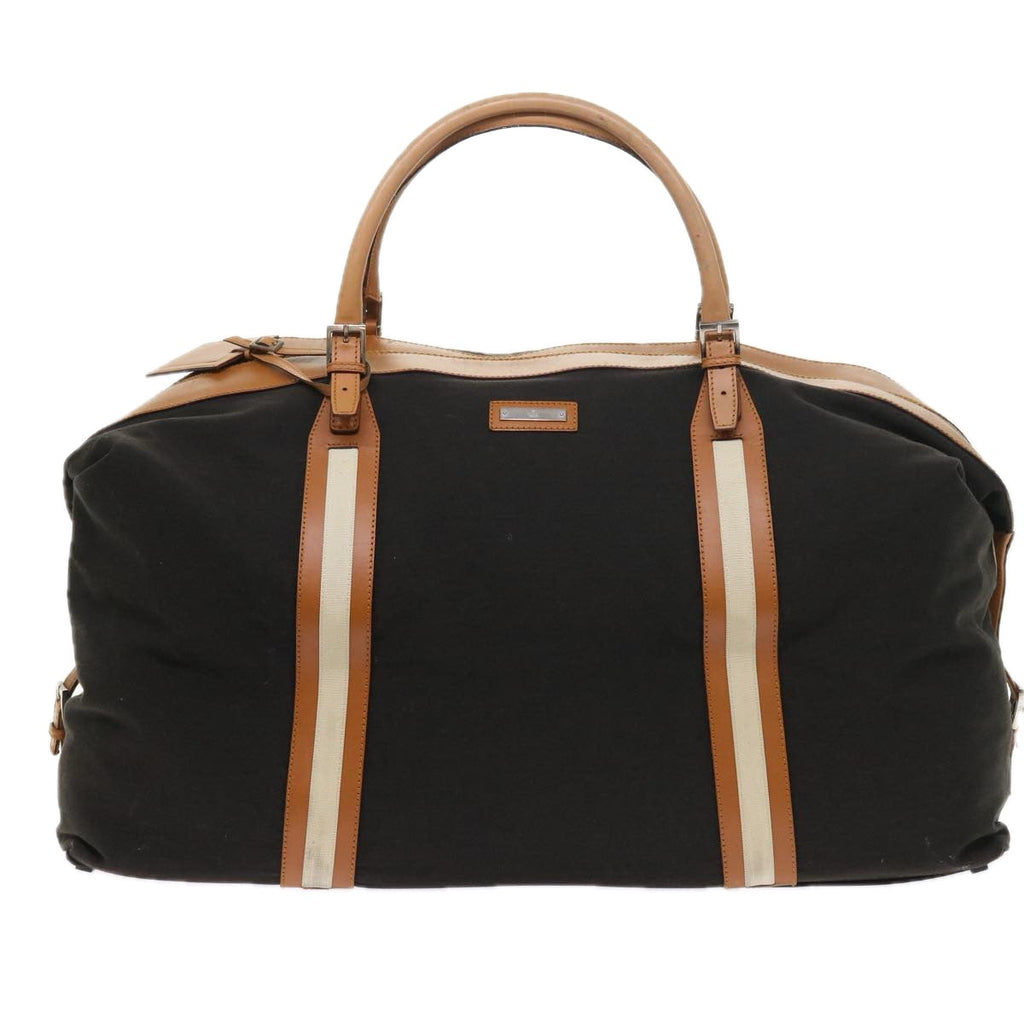 GUCCI Boston Bag Nylon Brown 012 0539 001553 56409