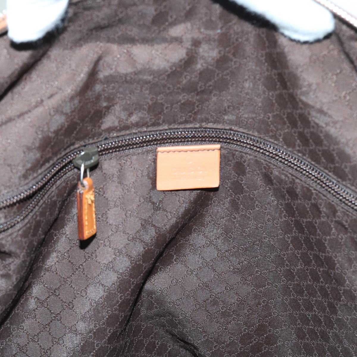 GUCCI Boston Bag Nylon Brown 012 0539 001553 56409