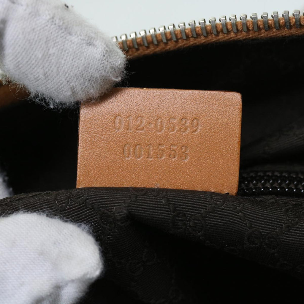 GUCCI Boston Bag Nylon Brown 012 0539 001553 56409