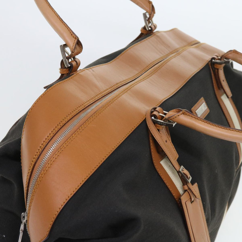 GUCCI Boston Bag Nylon Brown 012 0539 001553 56409