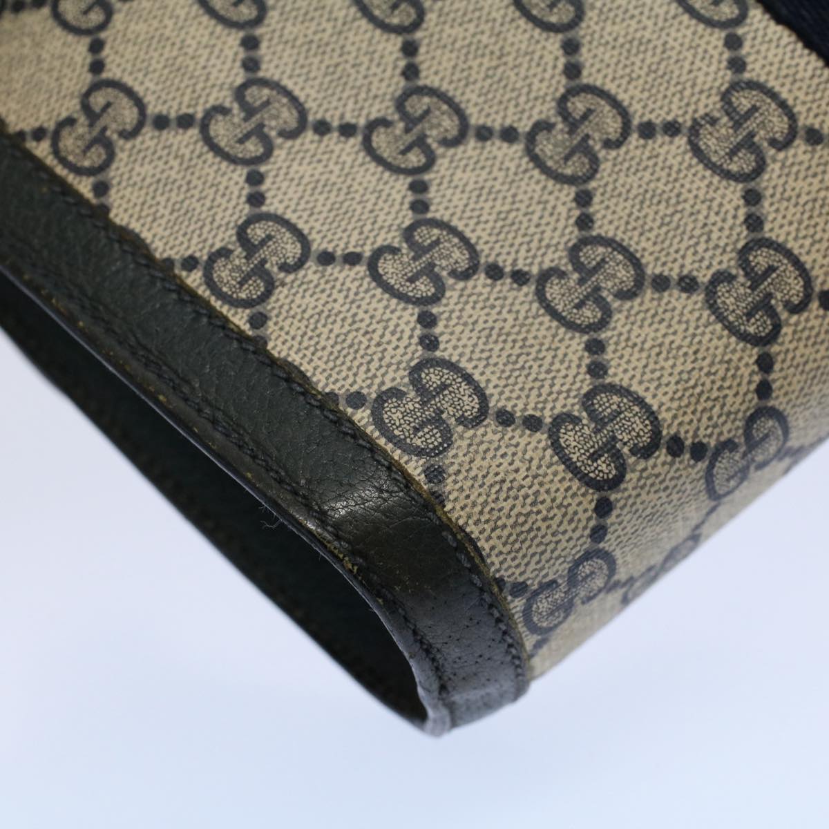 GUCCI GG Supreme Sherry Line Clutch Bag Red Navy gray 89 01 006 56451