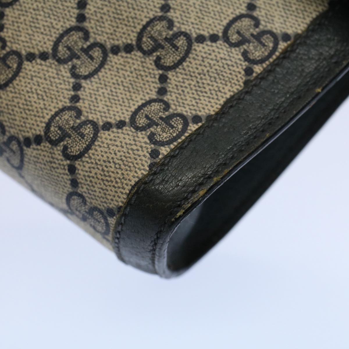 GUCCI GG Supreme Sherry Line Clutch Bag Red Navy gray 89 01 006 56451