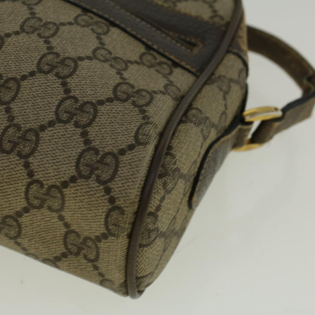 GUCCI GG Canvas Web Sherry Line Shoulder Bag PVC Leather Beige Green 56454