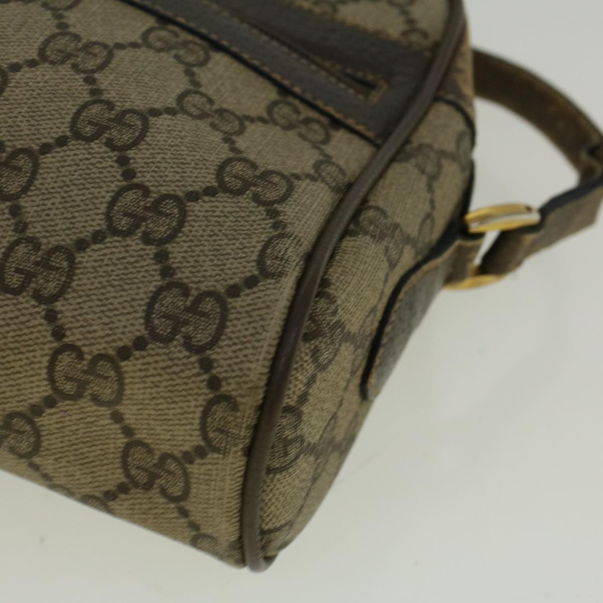 GUCCI GG Canvas Web Sherry Line Shoulder Bag PVC Leather Beige Green 56454