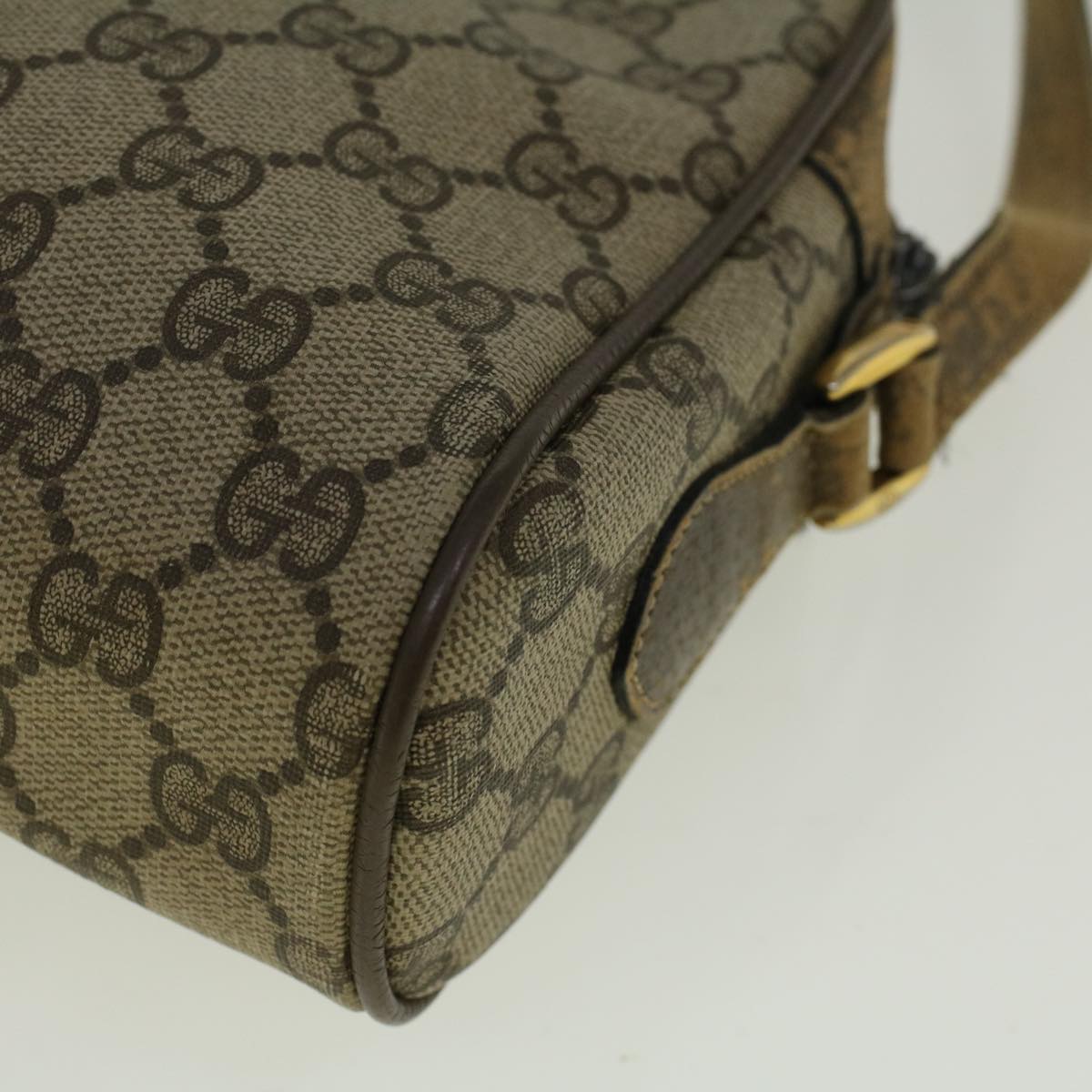 GUCCI GG Canvas Web Sherry Line Shoulder Bag PVC Leather Beige Green 56454