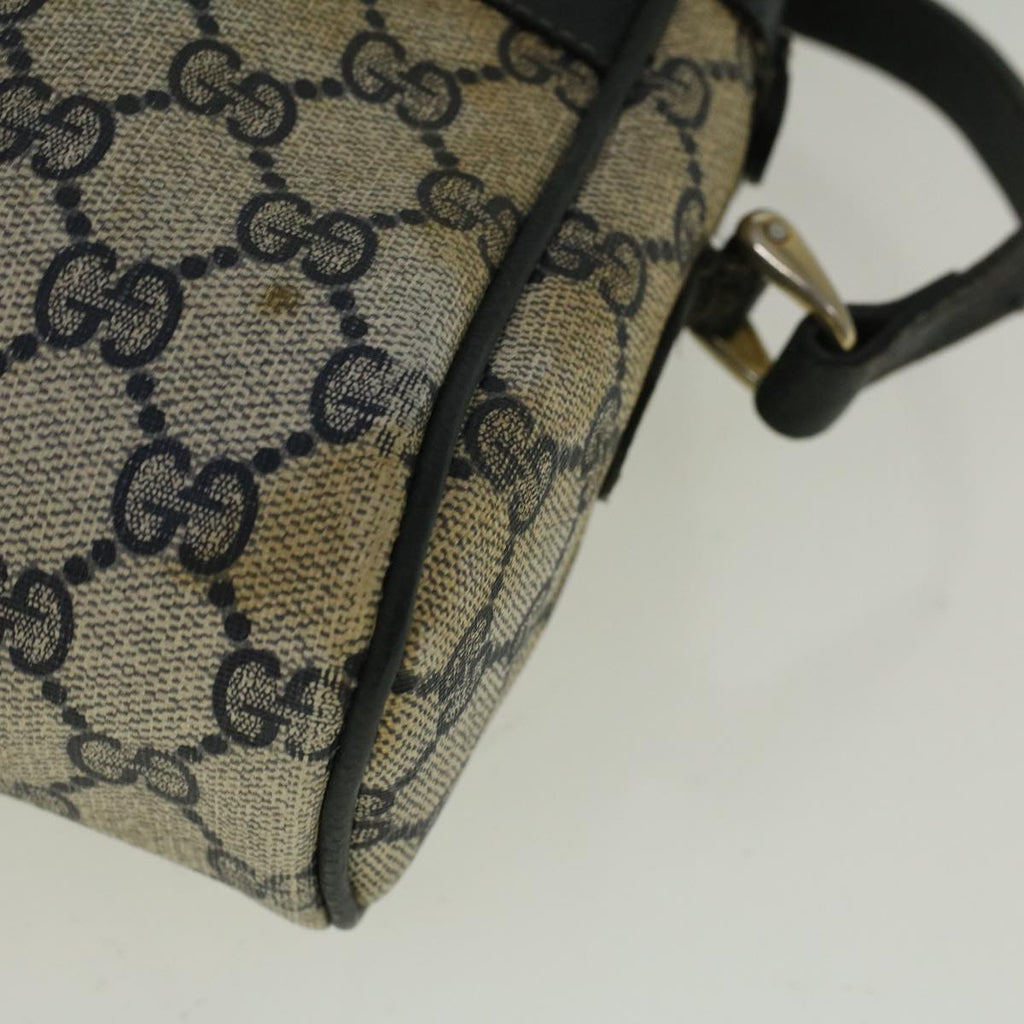 GUCCI GG Canvas Sherry Line Shoulder Bag PVC Leather Navy Red 56483
