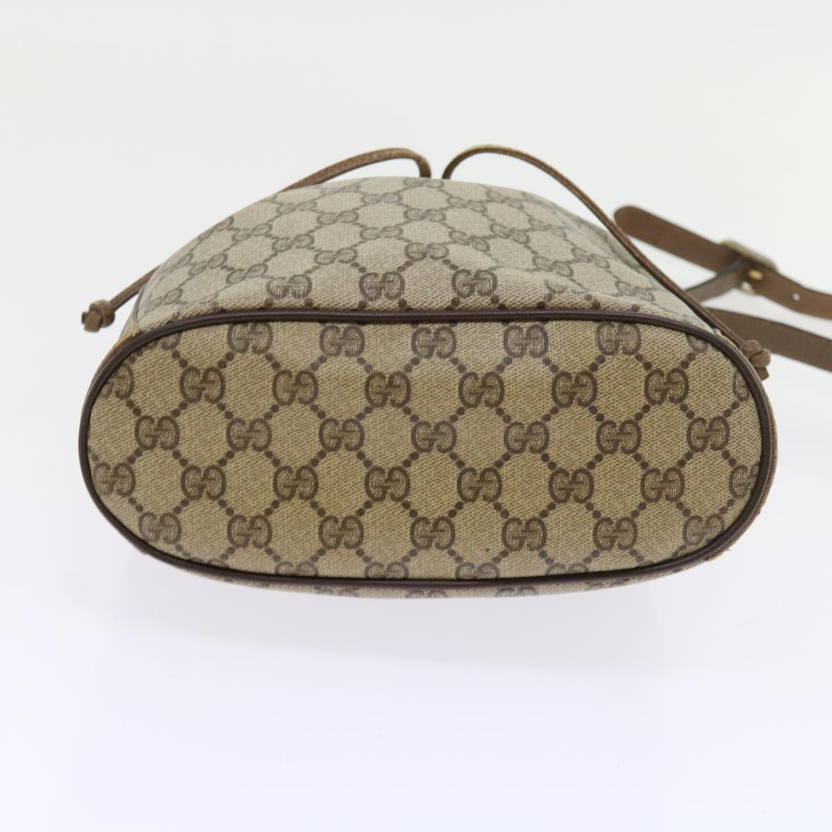GUCCI GG Canvas Web Sherry Line Shoulder Bag PVC Leather Beige Green 56564