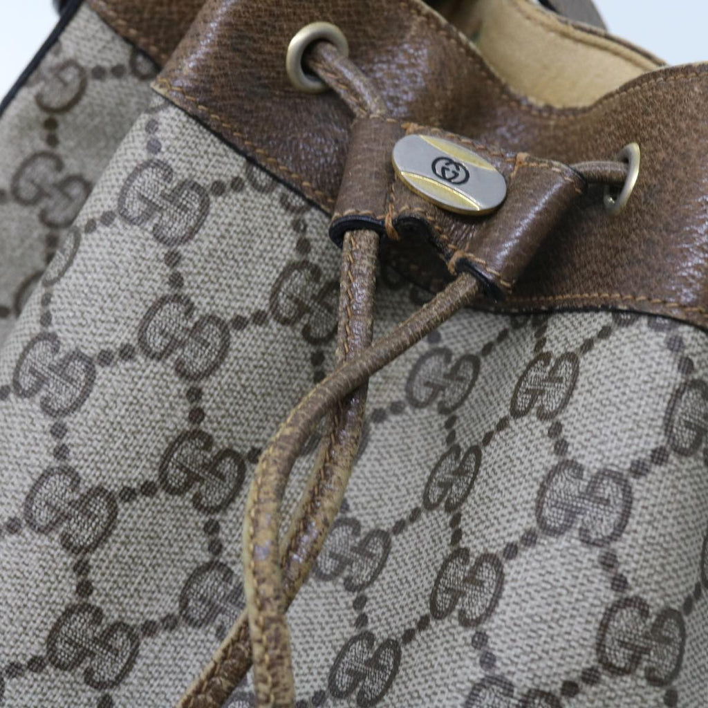 GUCCI GG Canvas Web Sherry Line Shoulder Bag PVC Leather Beige Green 56564