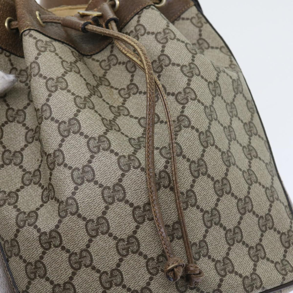 GUCCI GG Canvas Web Sherry Line Shoulder Bag PVC Leather Beige Green 56564