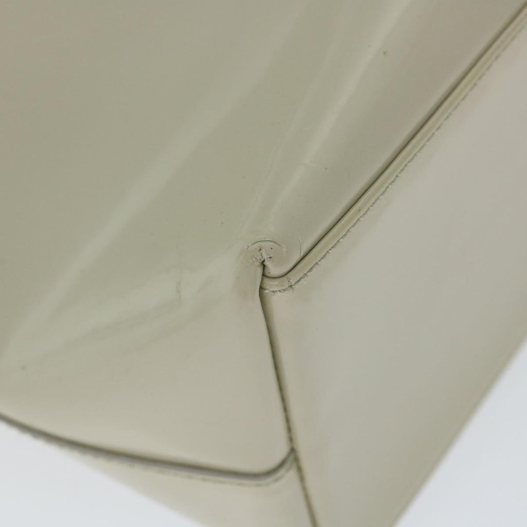 GUCCI Bamboo Shoulder Bag Patent leather Ivory 56566