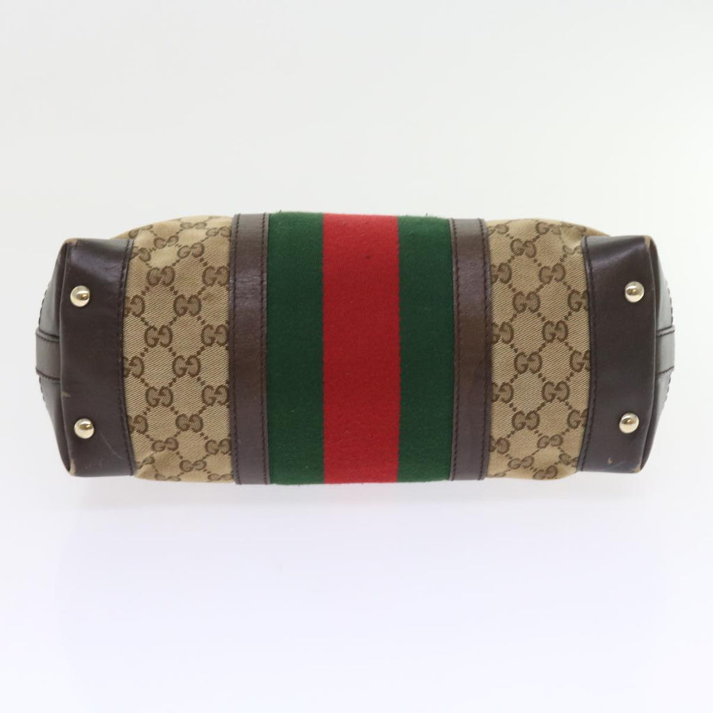 GUCCI GG Canvas Web Sherry Line Shoulder Bag Beige Green Red 257084 56567