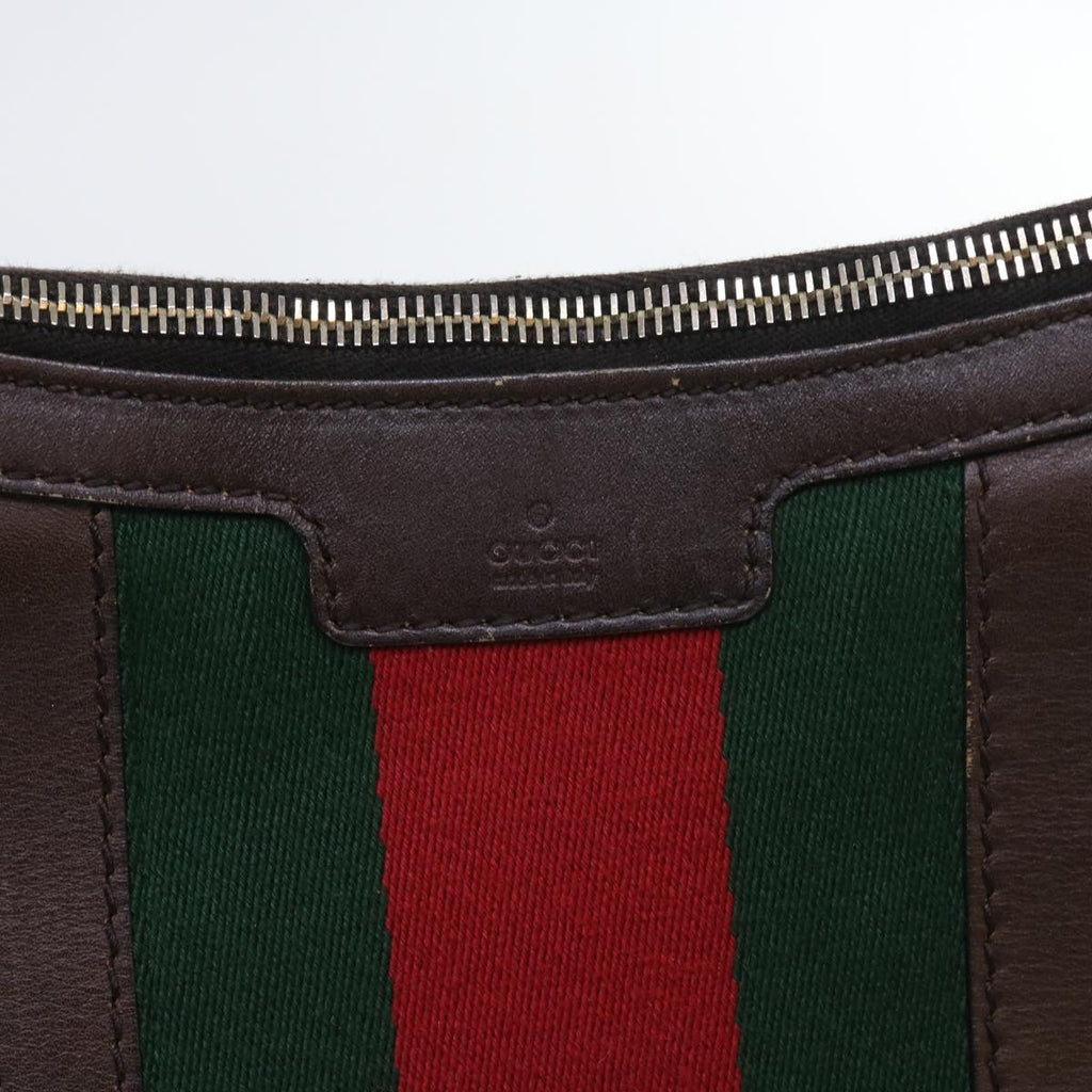 GUCCI GG Canvas Web Sherry Line Shoulder Bag Beige Green Red 257084 56567