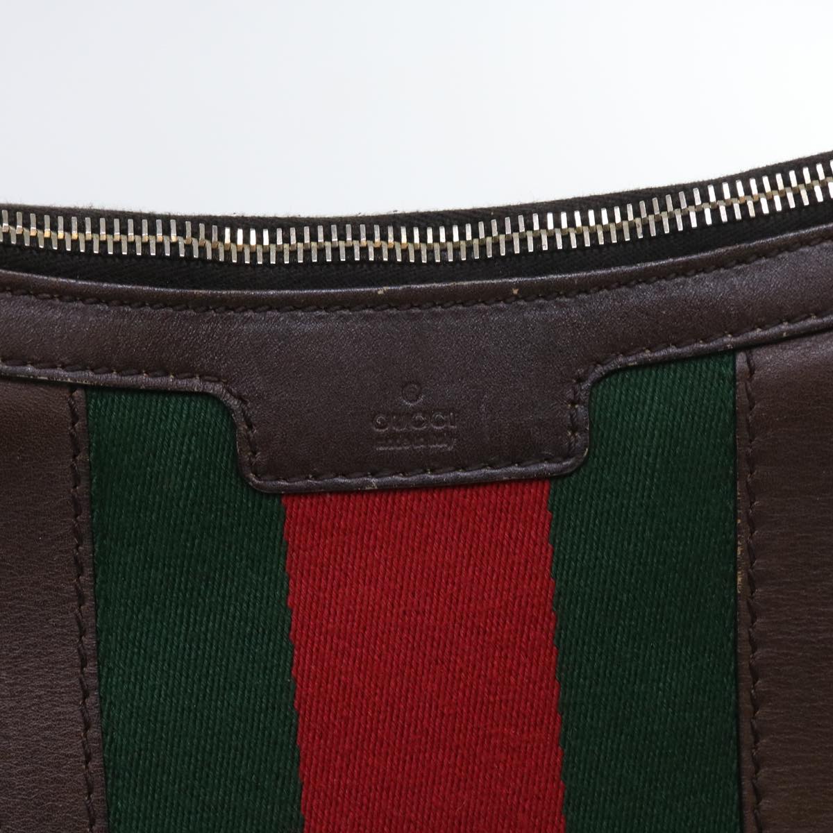 GUCCI GG Canvas Web Sherry Line Shoulder Bag Beige Green Red 257084 56567