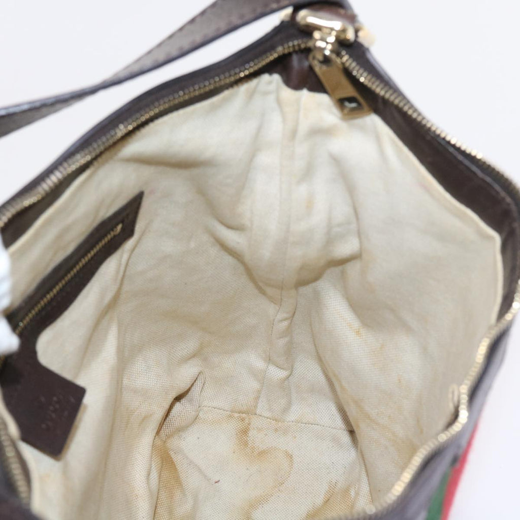 GUCCI GG Canvas Web Sherry Line Shoulder Bag Beige Green Red 257084 56567