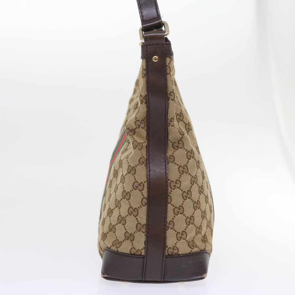 GUCCI GG Canvas Web Sherry Line Shoulder Bag Beige Green Red 257084 56567