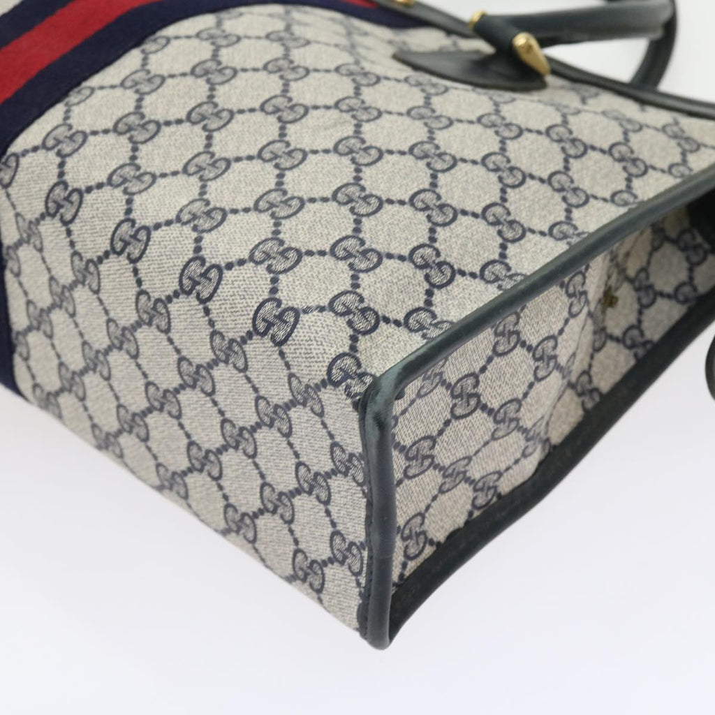 GUCCI GG Supreme Sherry Line Hand Bag Red Navy Gray 010 378 56592