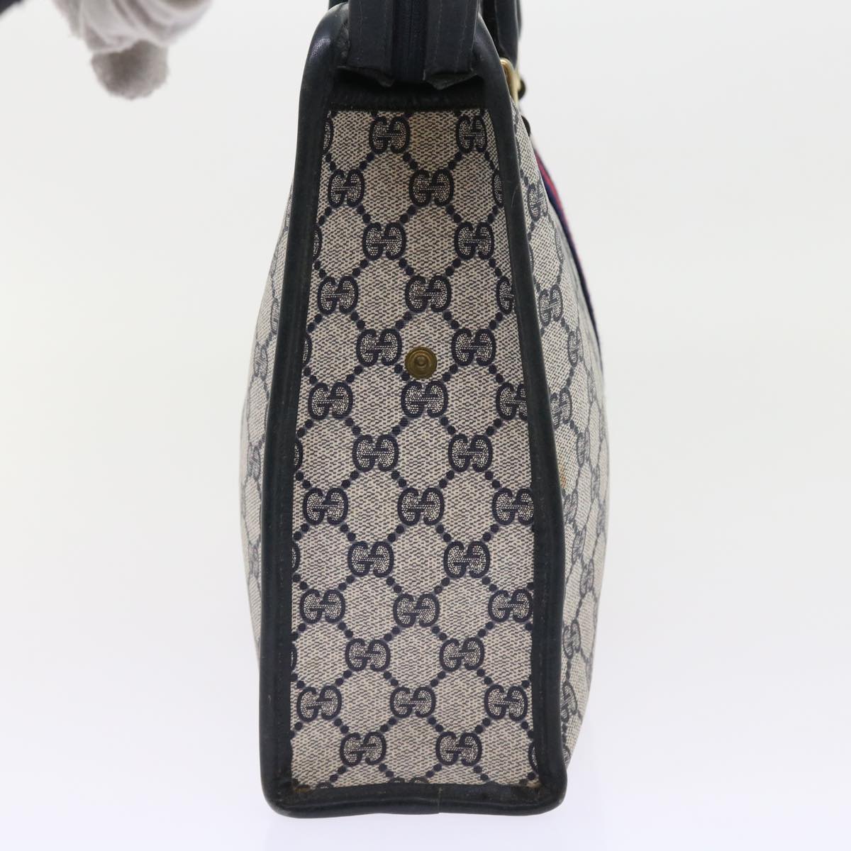 GUCCI GG Supreme Sherry Line Hand Bag Red Navy Gray 010 378 56592