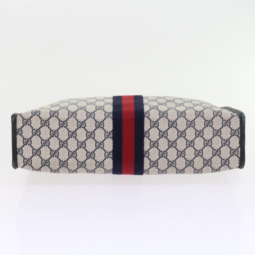 GUCCI GG Supreme Sherry Line Hand Bag Red Navy Gray 010 378 56592