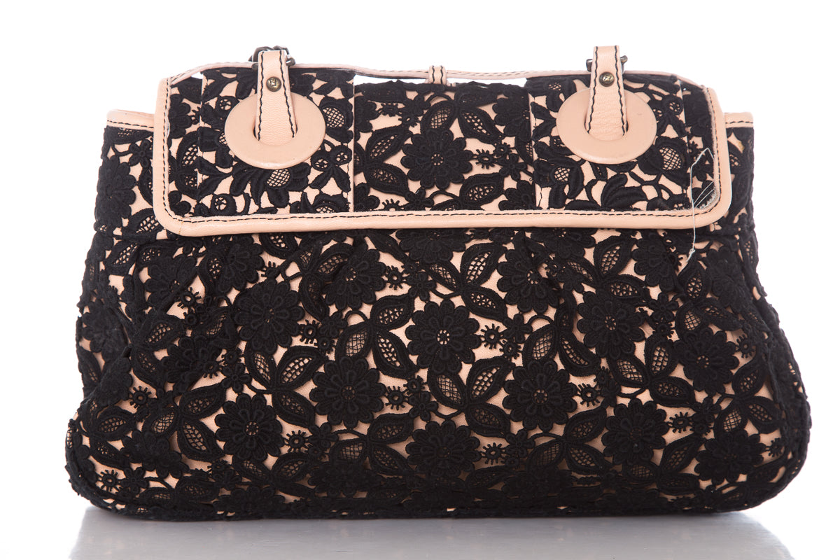 Fendi Black & Nude Lace Limited Edition B Handbag