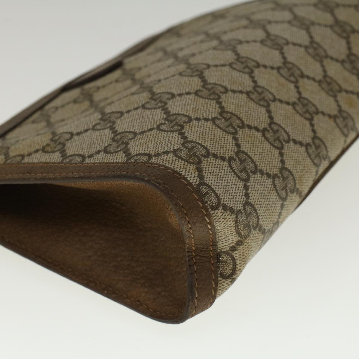 GUCCI GG Supreme Web Sherry Line Clutch Bag Beige Red Green 89 01 032 56612