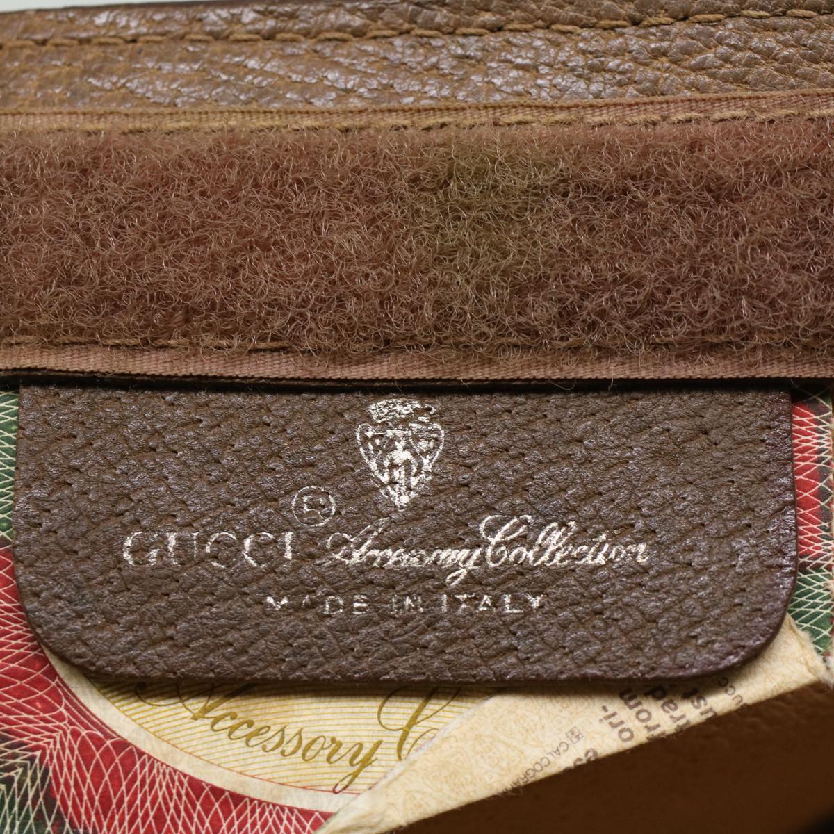 GUCCI GG Supreme Web Sherry Line Clutch Bag Beige Red Green 89 01 032 56612