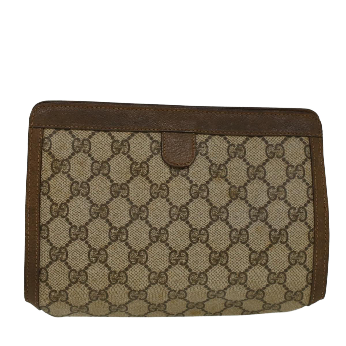 GUCCI GG Supreme Web Sherry Line Clutch Bag Beige Red Green 89 01 032 56612