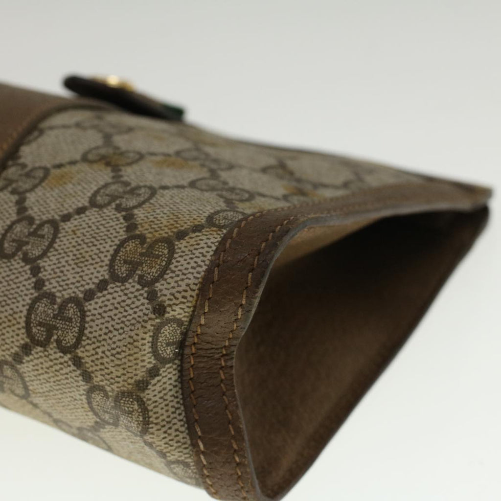 GUCCI GG Supreme Web Sherry Line Clutch Bag Beige Red Green 89 01 032 56612
